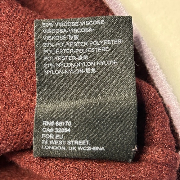 Anthropologie Lizzie Women’s Mock Neck Sweater Burgundy Sz S - Picture 9 of 9